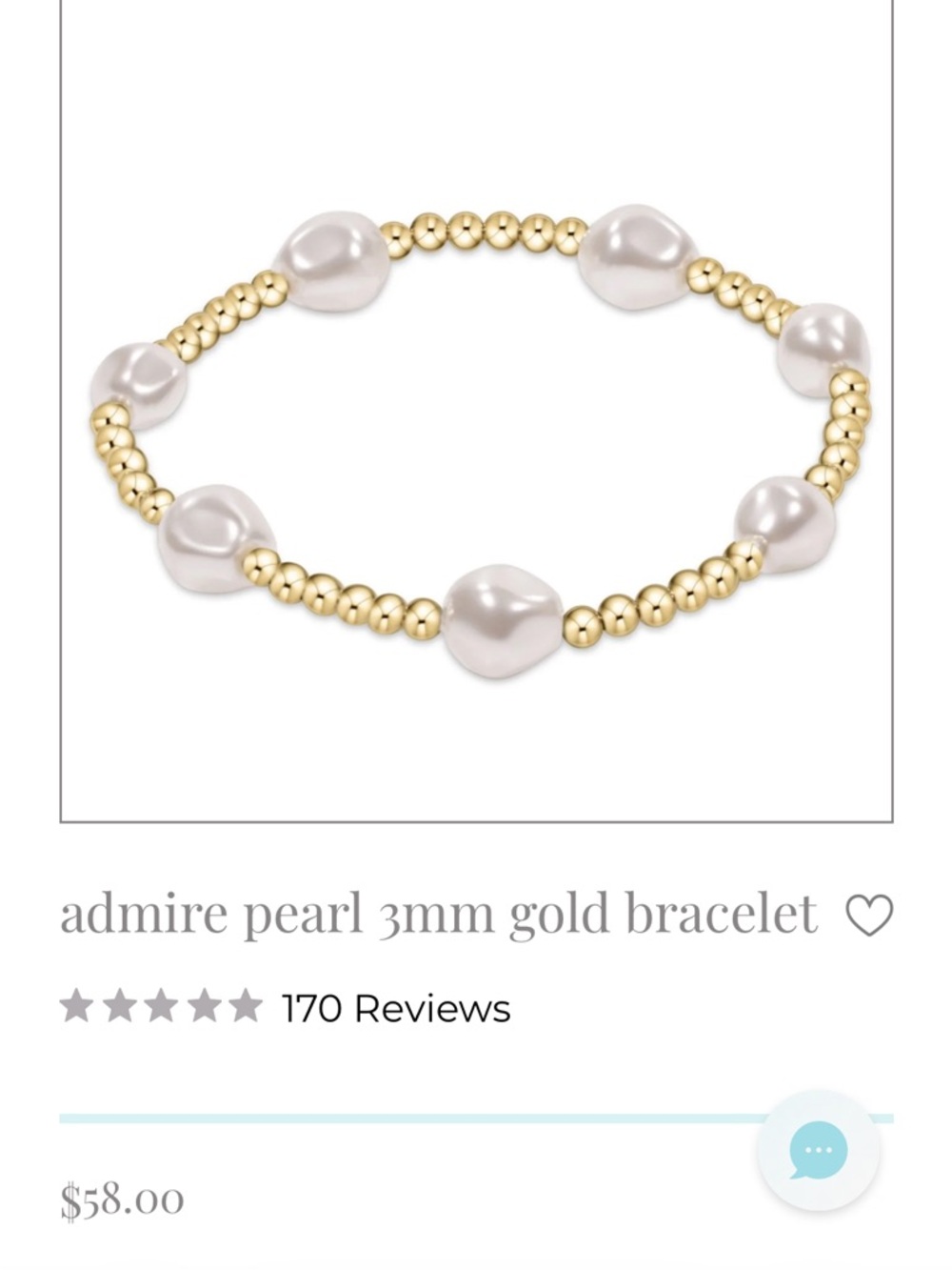 E Newton Gold Bead Bracelet with White Pearls. New with tags!